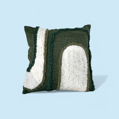 Emerald Abstract Tufted Cushion Cover