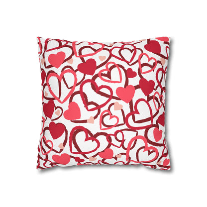 Heart Doodle Cushion Cover for Valentine - Velvet - 16x16in