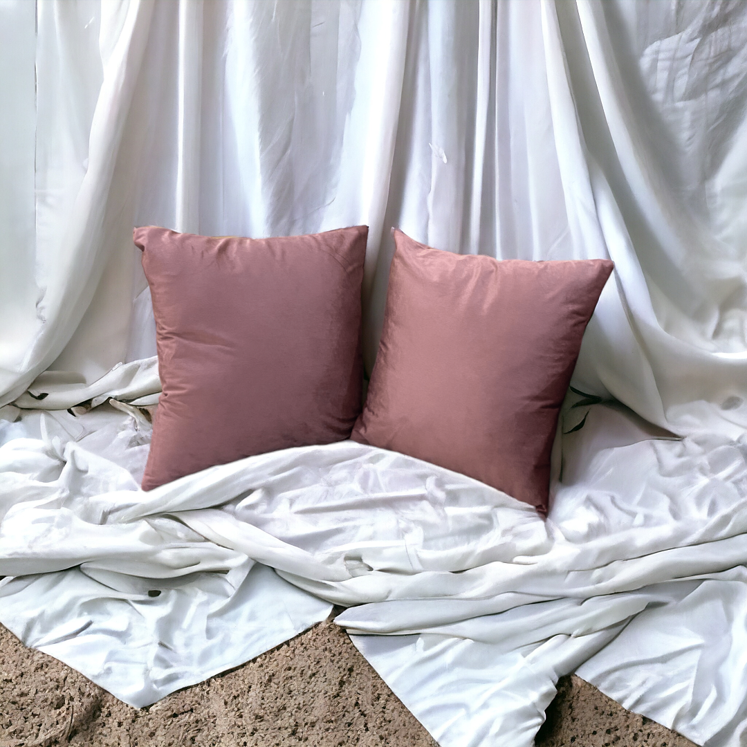 Mystic Grey Velvet Cushion Cover - Set of 2