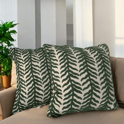 Midnight Fern Tufted Cushion Cover