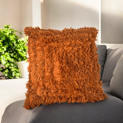 Terracotta Bliss Shaggy Cushion Cover