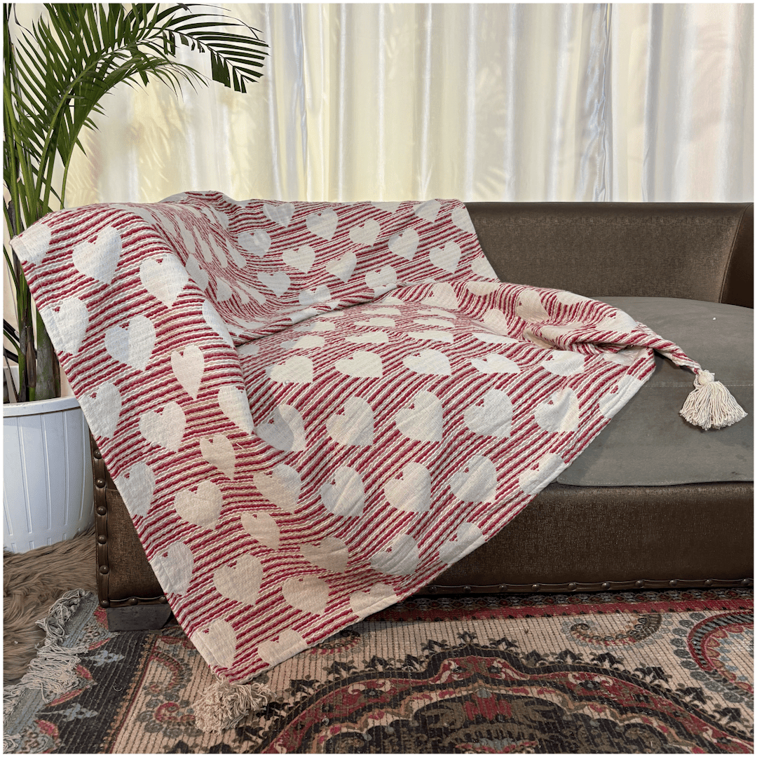 Valentine’s Love Hearts Sofa Throw