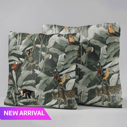 Jungle Rhapsody Velvet Cushion Cover - Set of 2