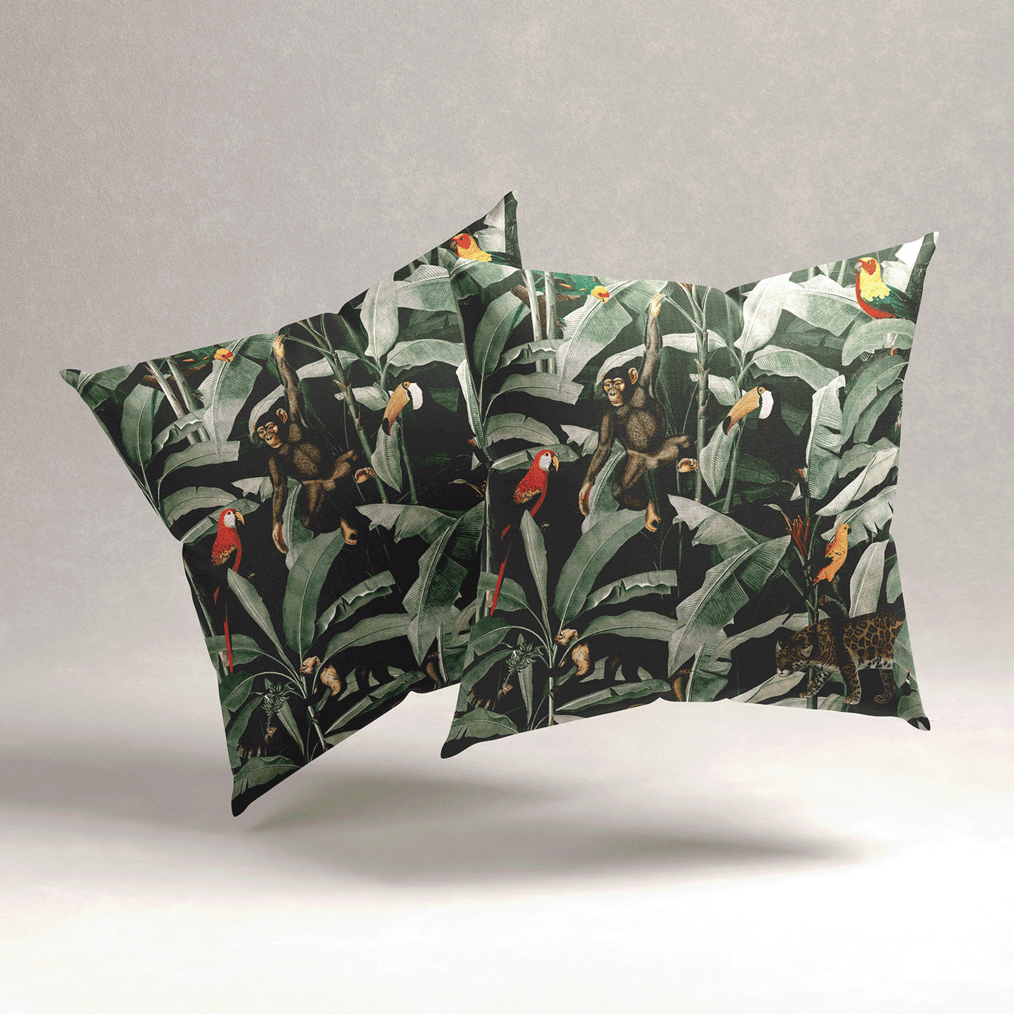 Jungle Rhapsody Velvet Cushion Cover - Set of 2