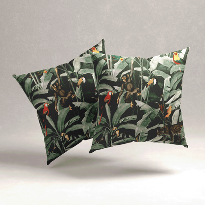 Jungle Rhapsody Velvet Cushion Cover - Set of 2