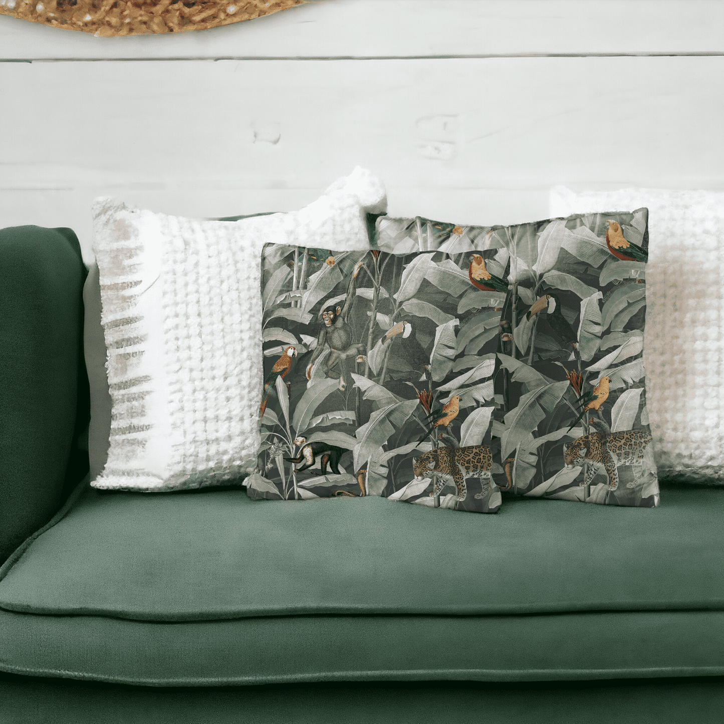 Jungle Rhapsody Velvet Cushion Cover - Set of 2