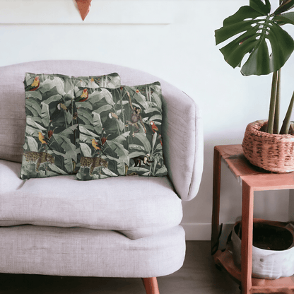 Jungle Rhapsody Velvet Cushion Cover - Set of 2