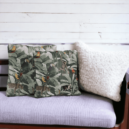 Jungle Rhapsody Velvet Cushion Cover - Set of 2