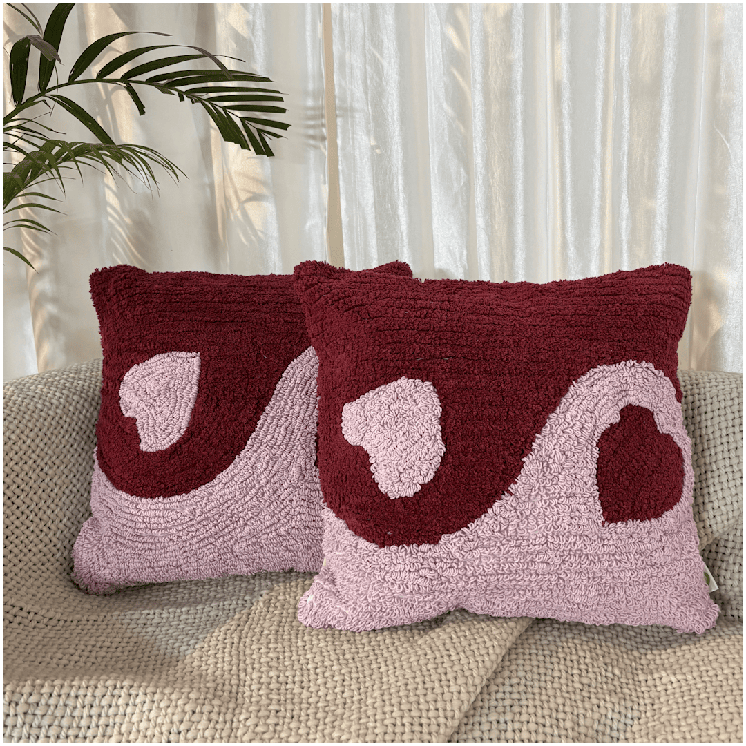 Yin-Yang Love Tufted Valentine's Cushion Cover