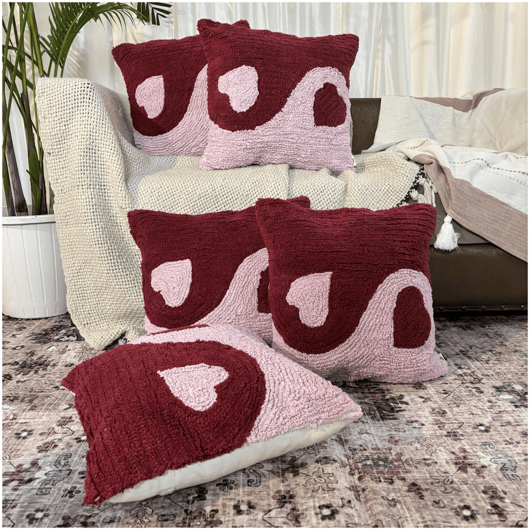 Yin-Yang Love Tufted Valentine's Cushion Cover