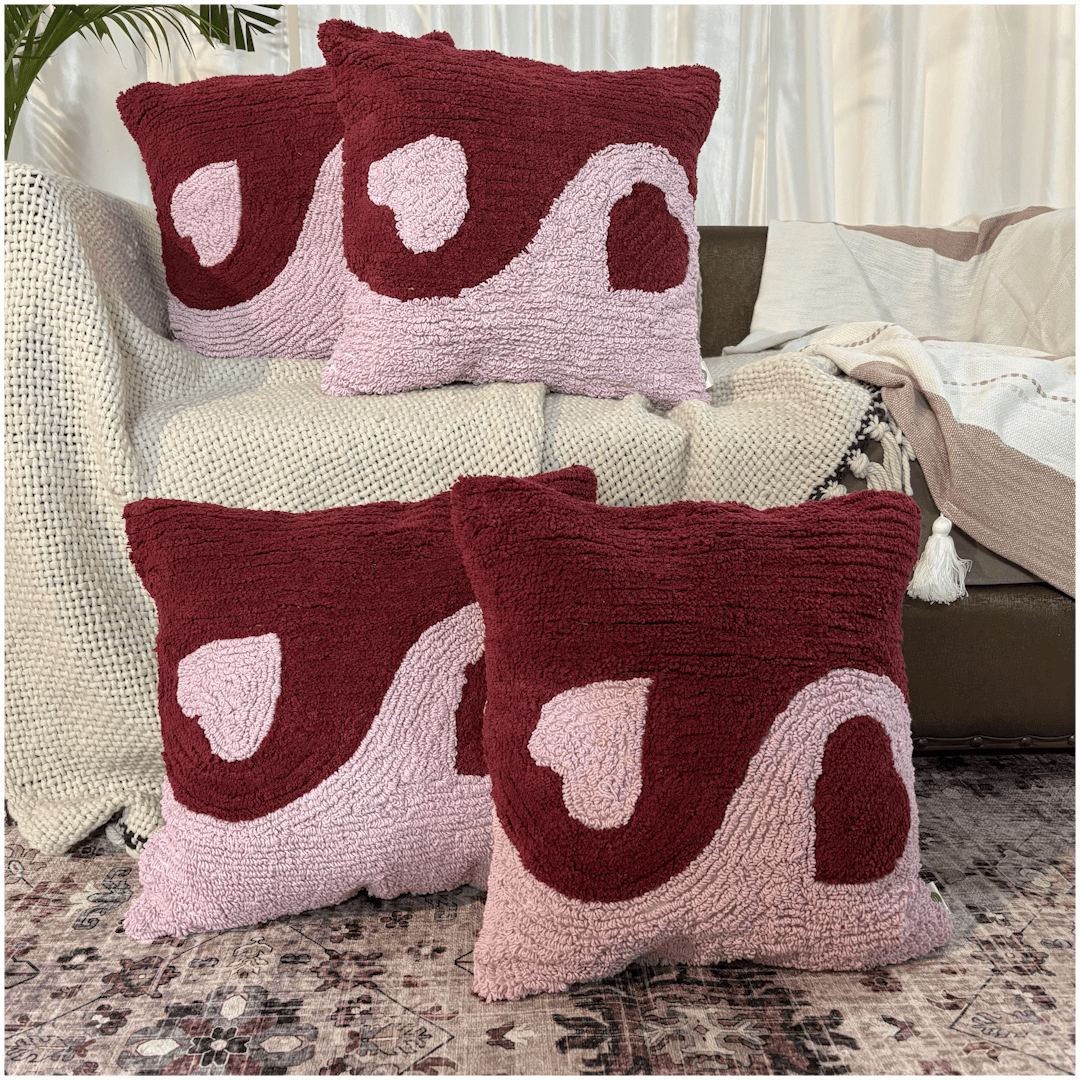 Yin-Yang Love Tufted Valentine's Cushion Cover