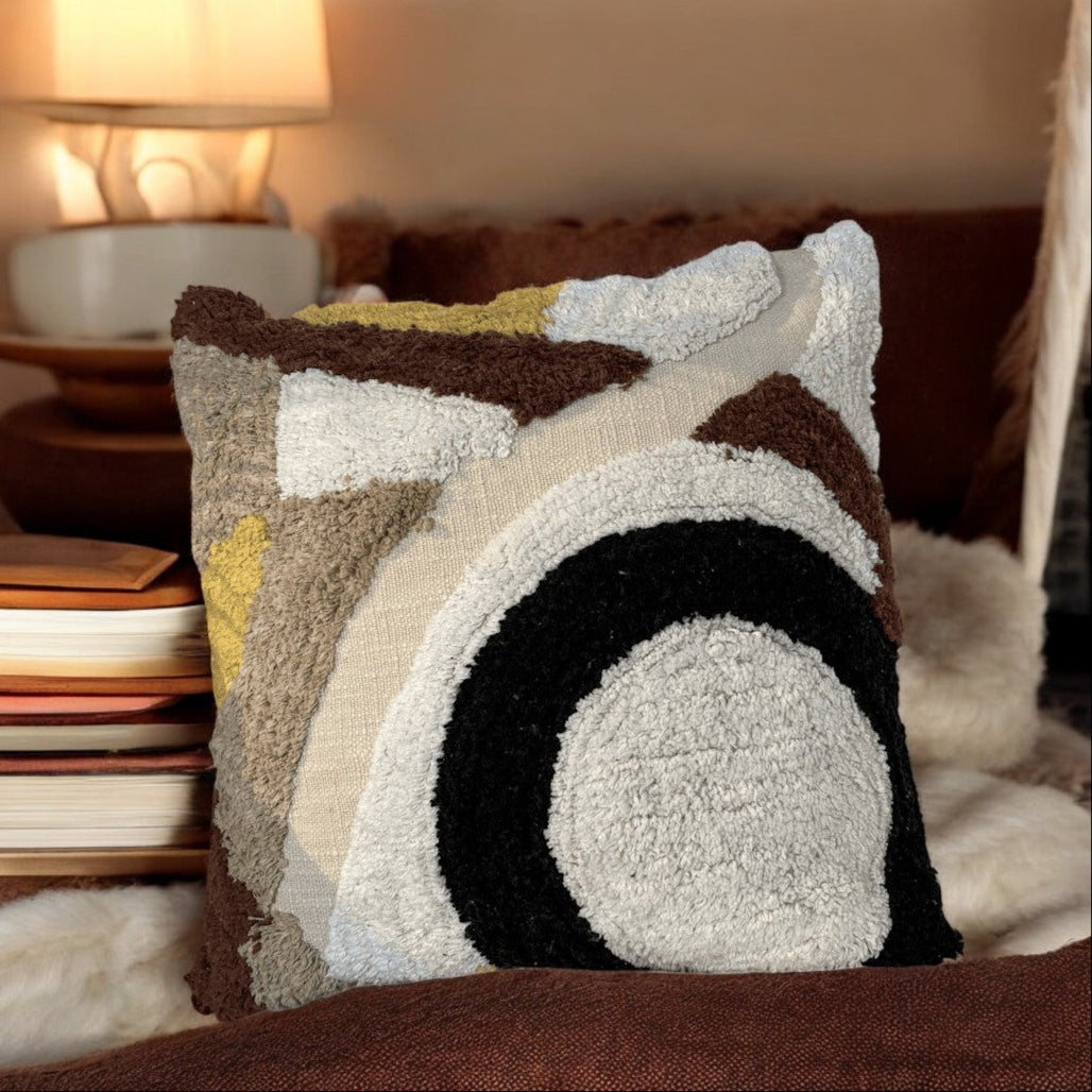 Abstract Artistry Tufted Cushion Cover