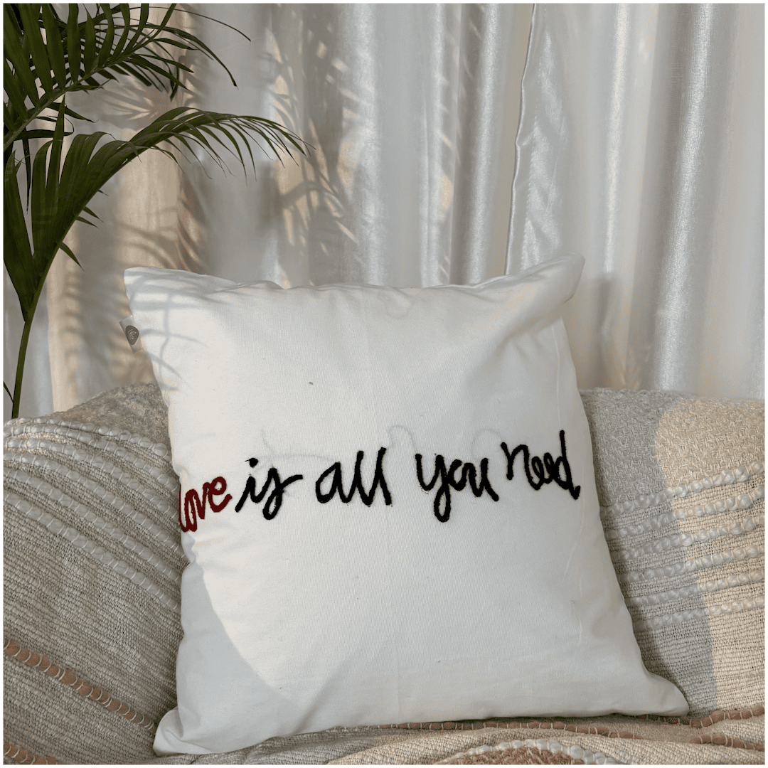 All You Need Tufted Valentine's Cushion Cover