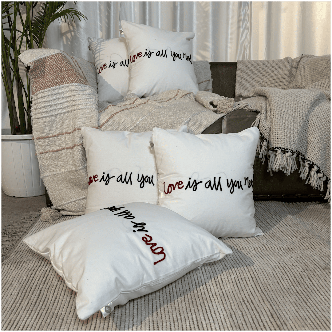 All You Need Tufted Valentine's Cushion Cover