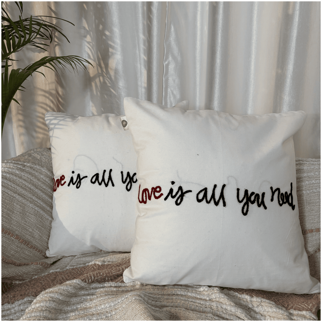 All You Need Tufted Valentine's Cushion Cover