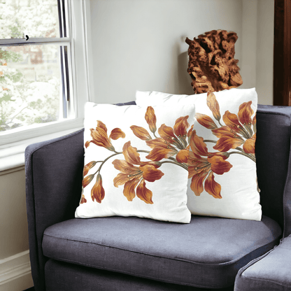 Amber Lilies Velvet Cushion Cover - Set of 2