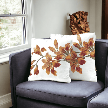 Amber Lilies Velvet Cushion Cover