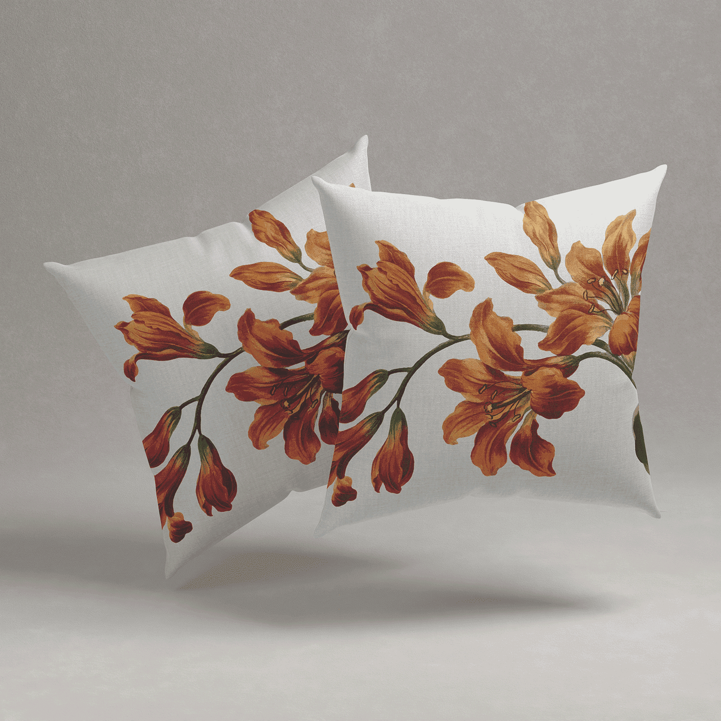 Amber Lilies Velvet Cushion Cover - Set of 2