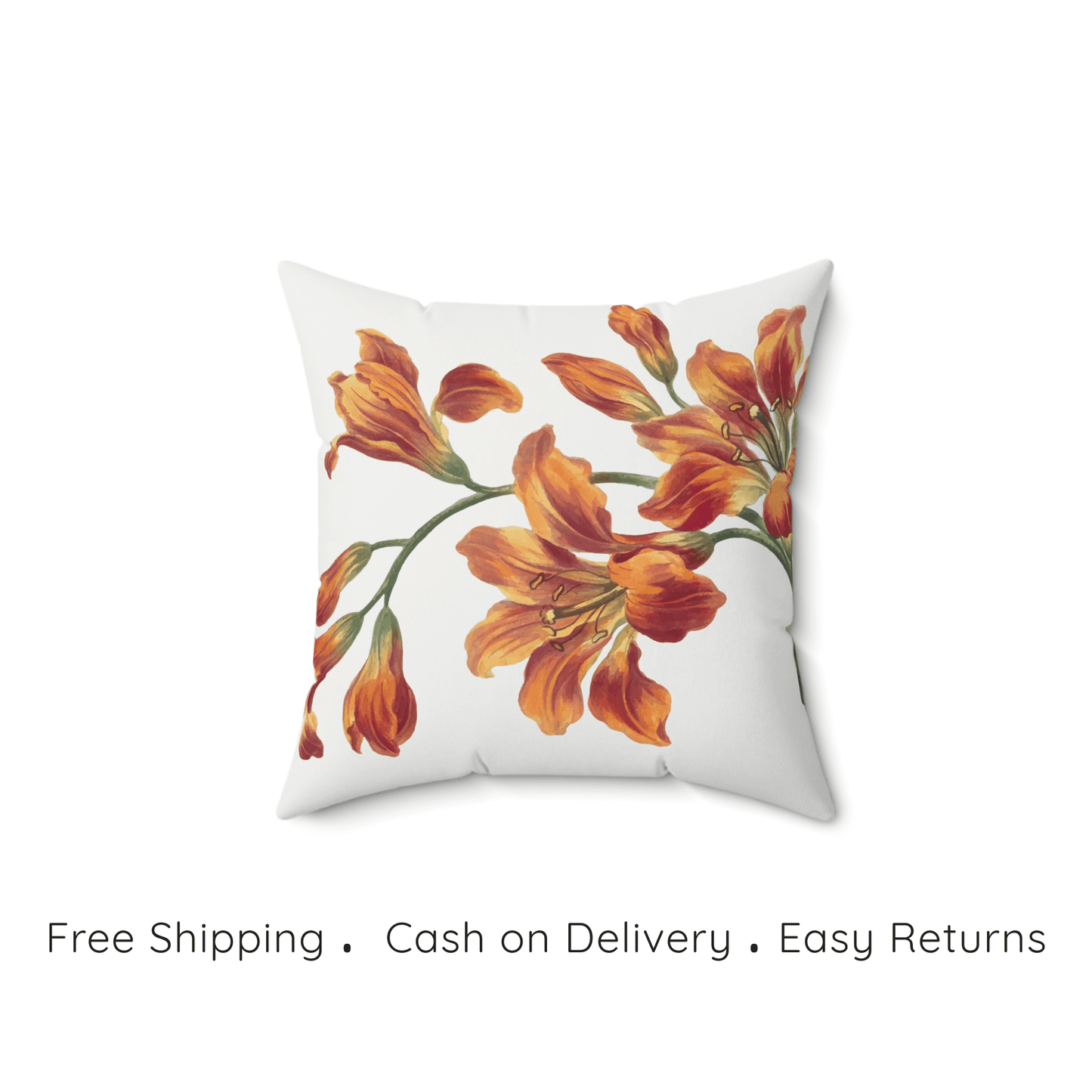 Amber Lilies Velvet Cushion Cover