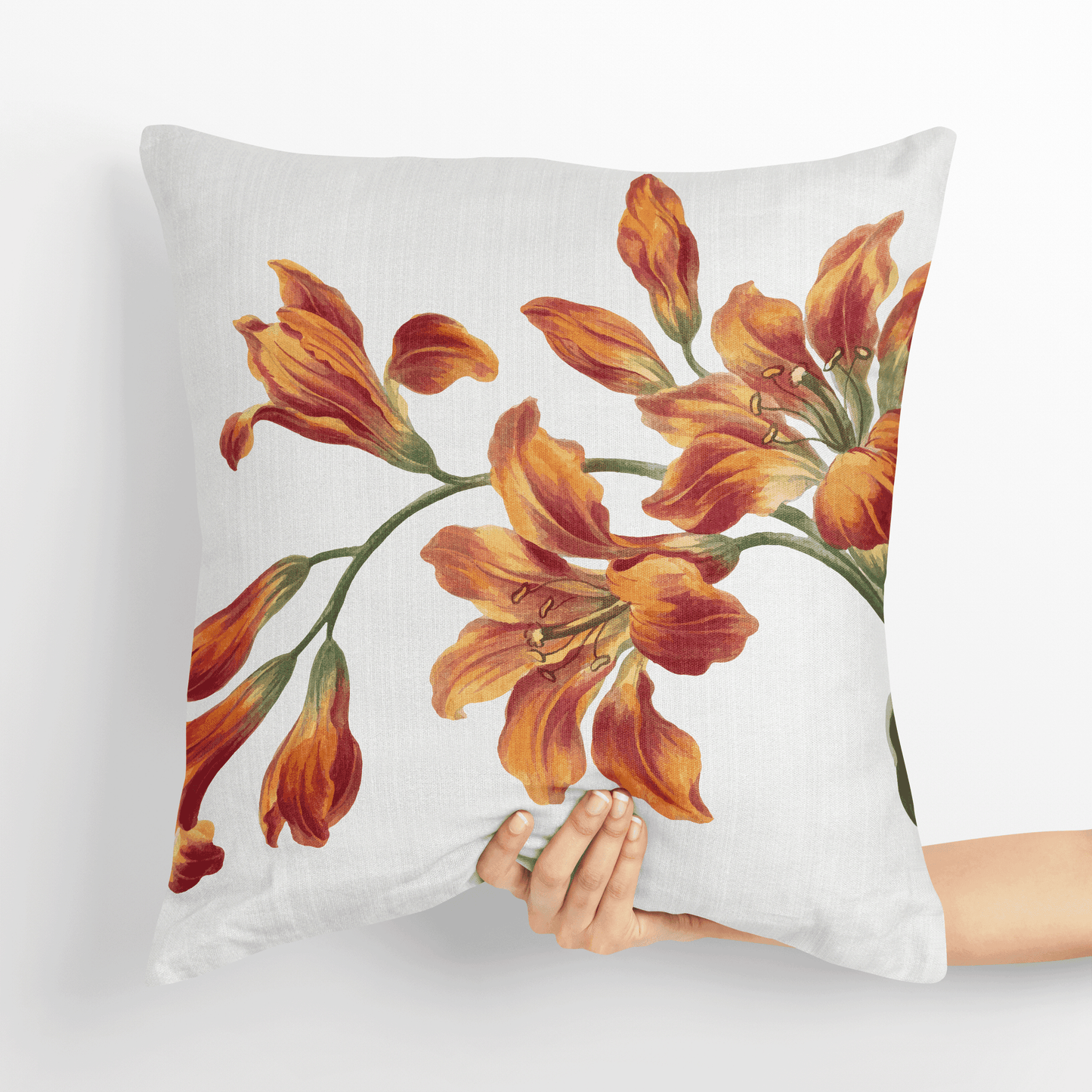 Amber Lilies Velvet Cushion Cover