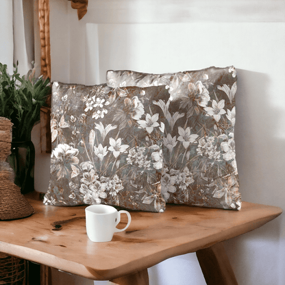 Antique Garden Velvet Cushion Cover - Set of 2