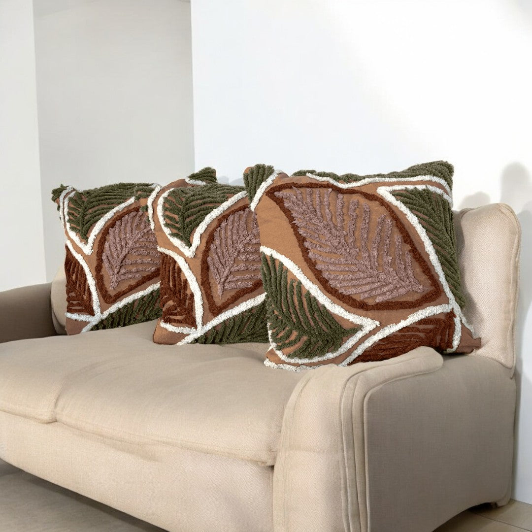 Autumn Fern Tufted Cushion Cover