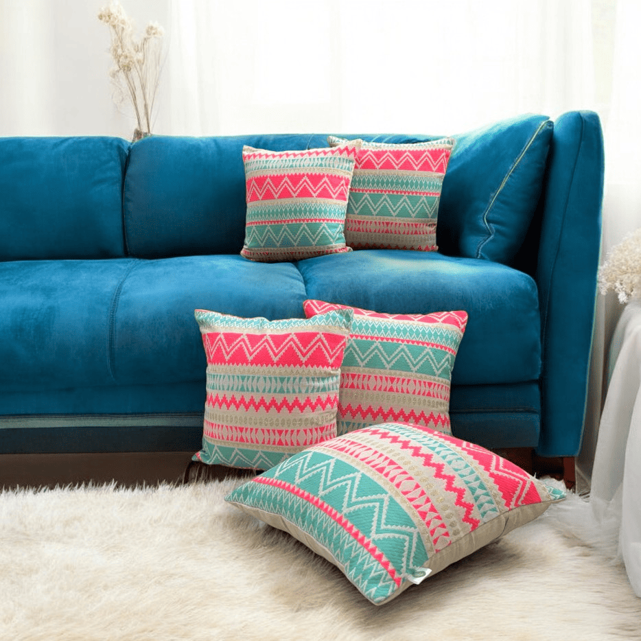 Aztec Charm Jacquard Cushion Cover