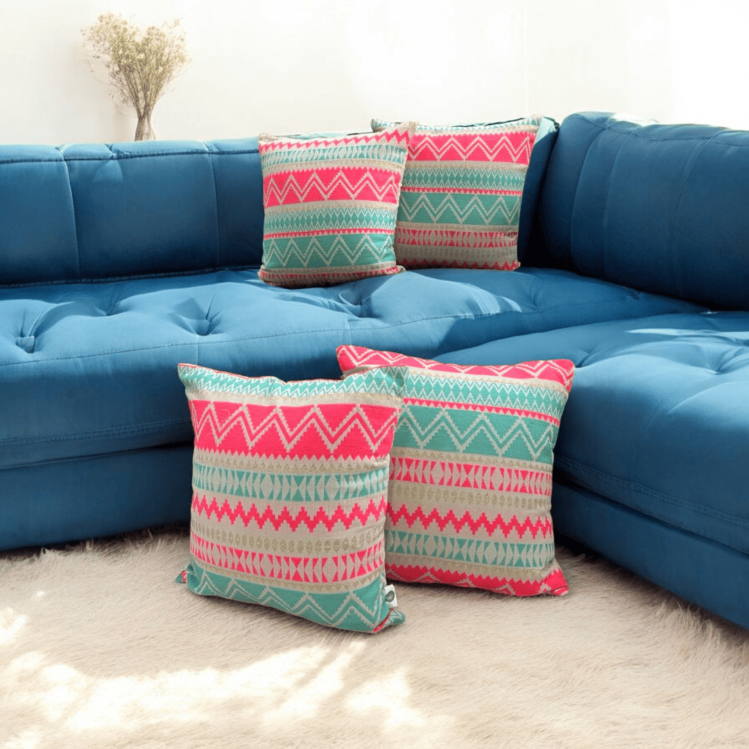 Aztec Charm Jacquard Cushion Cover