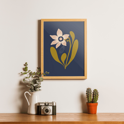 Bloom Blue - Framed Wall Art Decor