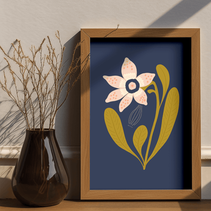 Bloom Blue - Framed Wall Art Decor