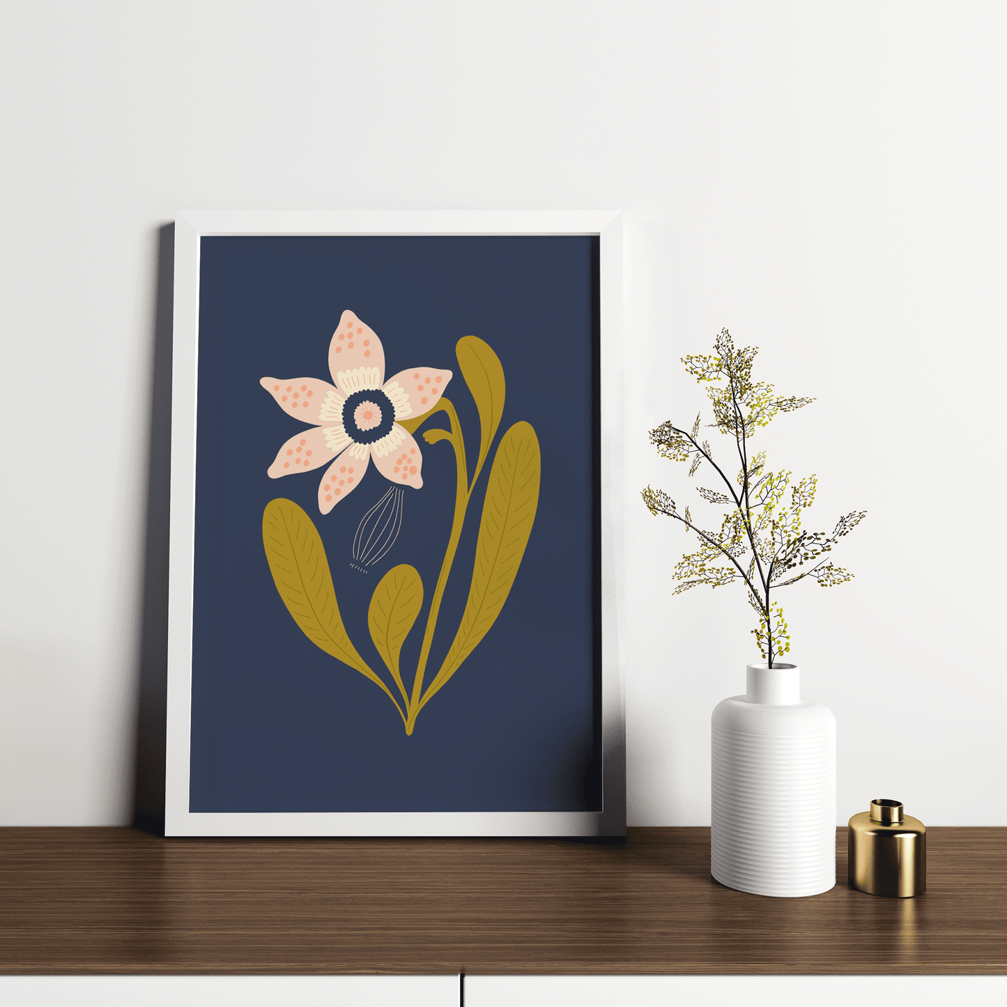 Bloom Blue - Framed Wall Art Decor