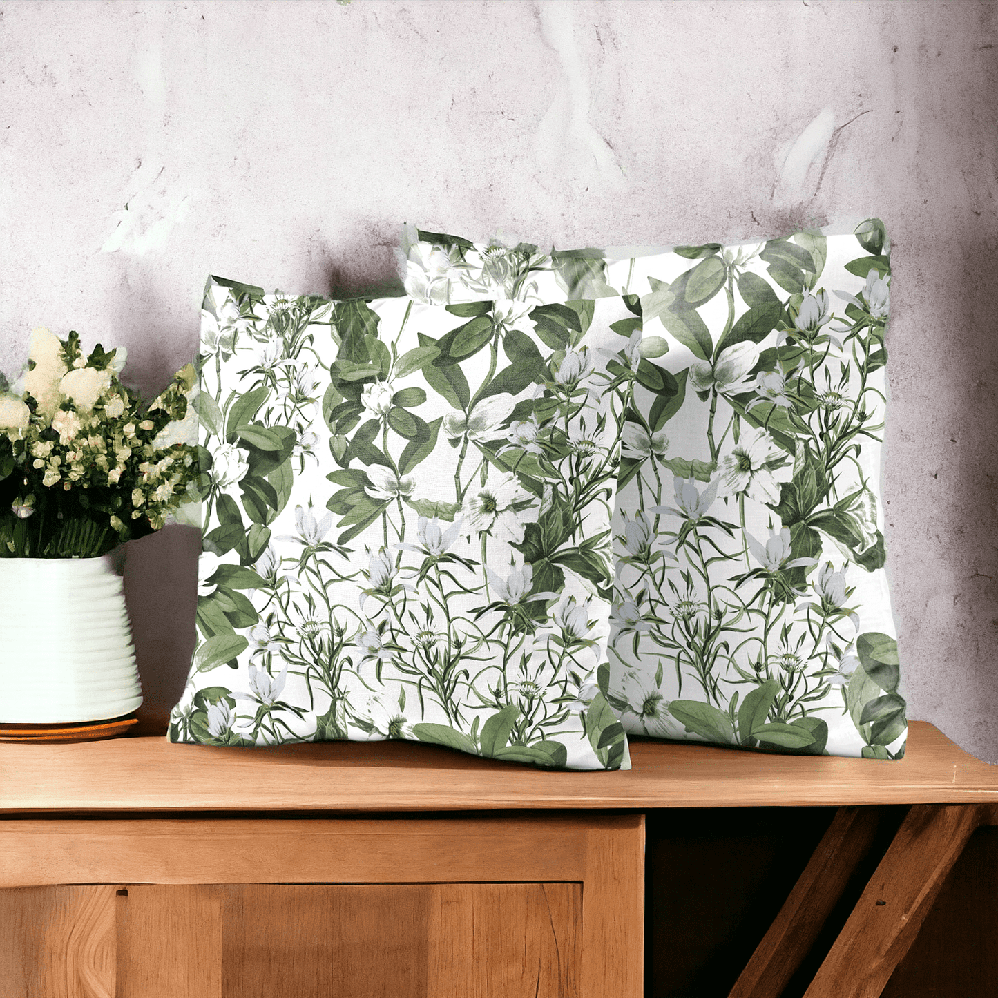 Blossom Embrace Velvet Cushion Cover - Set of 2