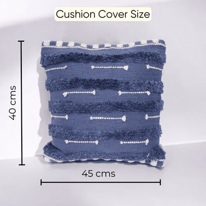 Blue Horizon Tufted Cushion Cover