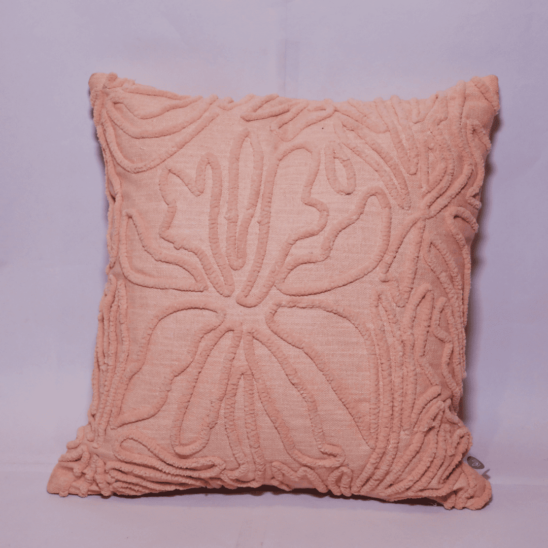 Blush Bloom Tufted Cushion Cover