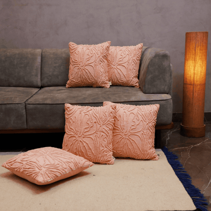 Blush Bloom Tufted Cushion Cover