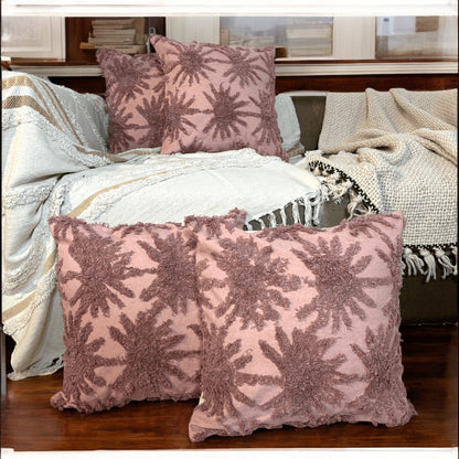 Blush Burst Tufted Cushion Cover