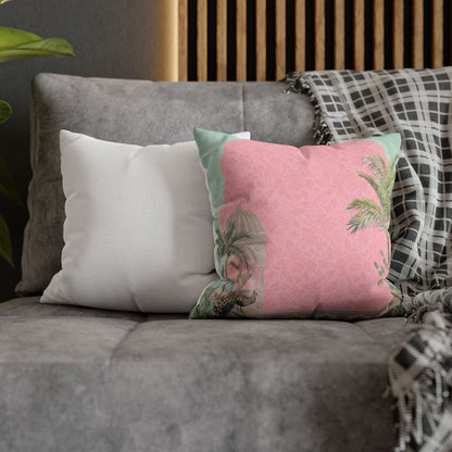 Blush Garden Scene Cushion Cover