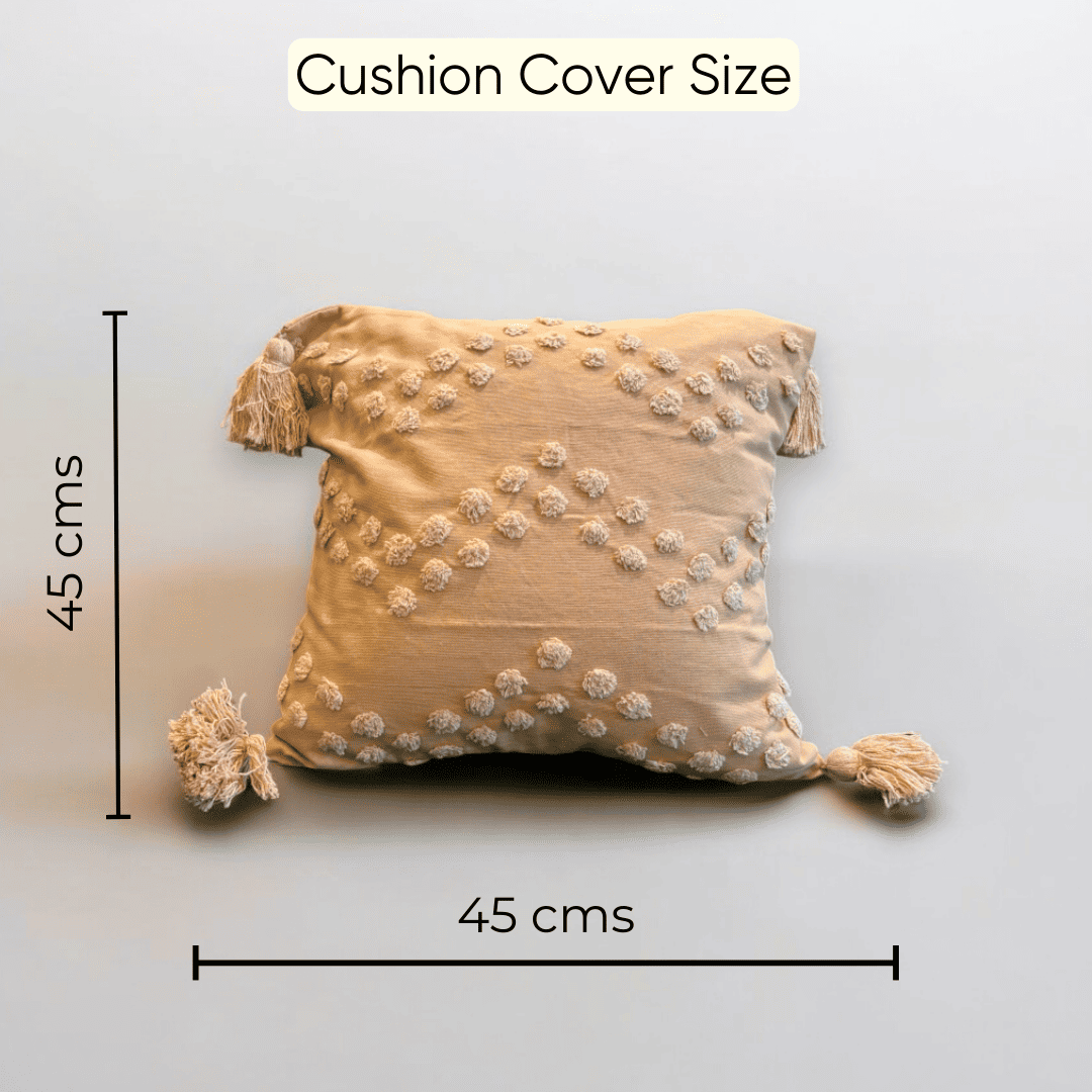 Blush Tufted Tassel Cushion Cover