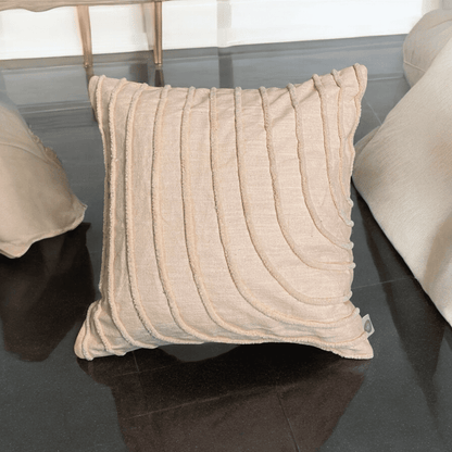 Blush Wave Tufted Cushion Cover