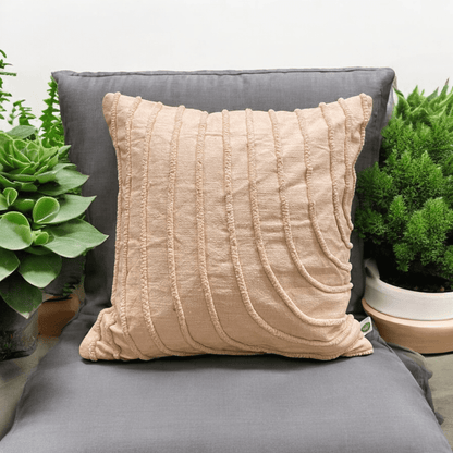 Blush Wave Tufted Cushion Cover