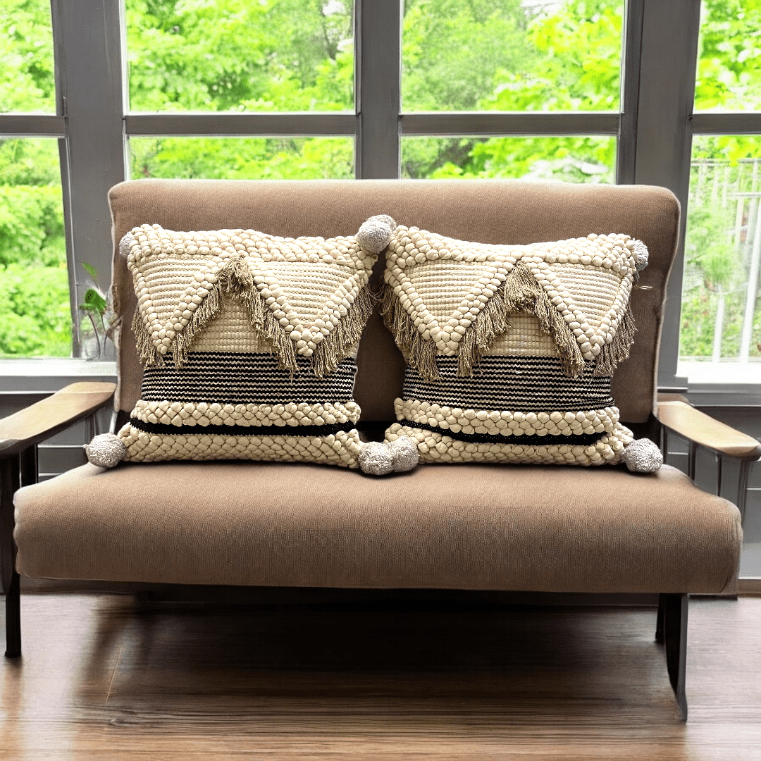 Boho Chic Tufted Cushion Cover