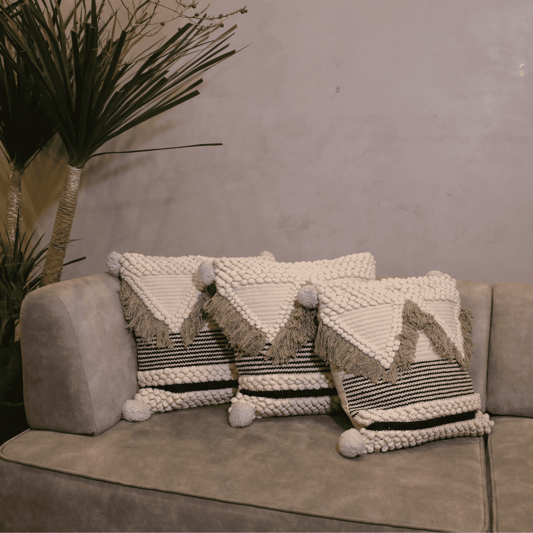 Boho Chic Tufted Cushion Cover