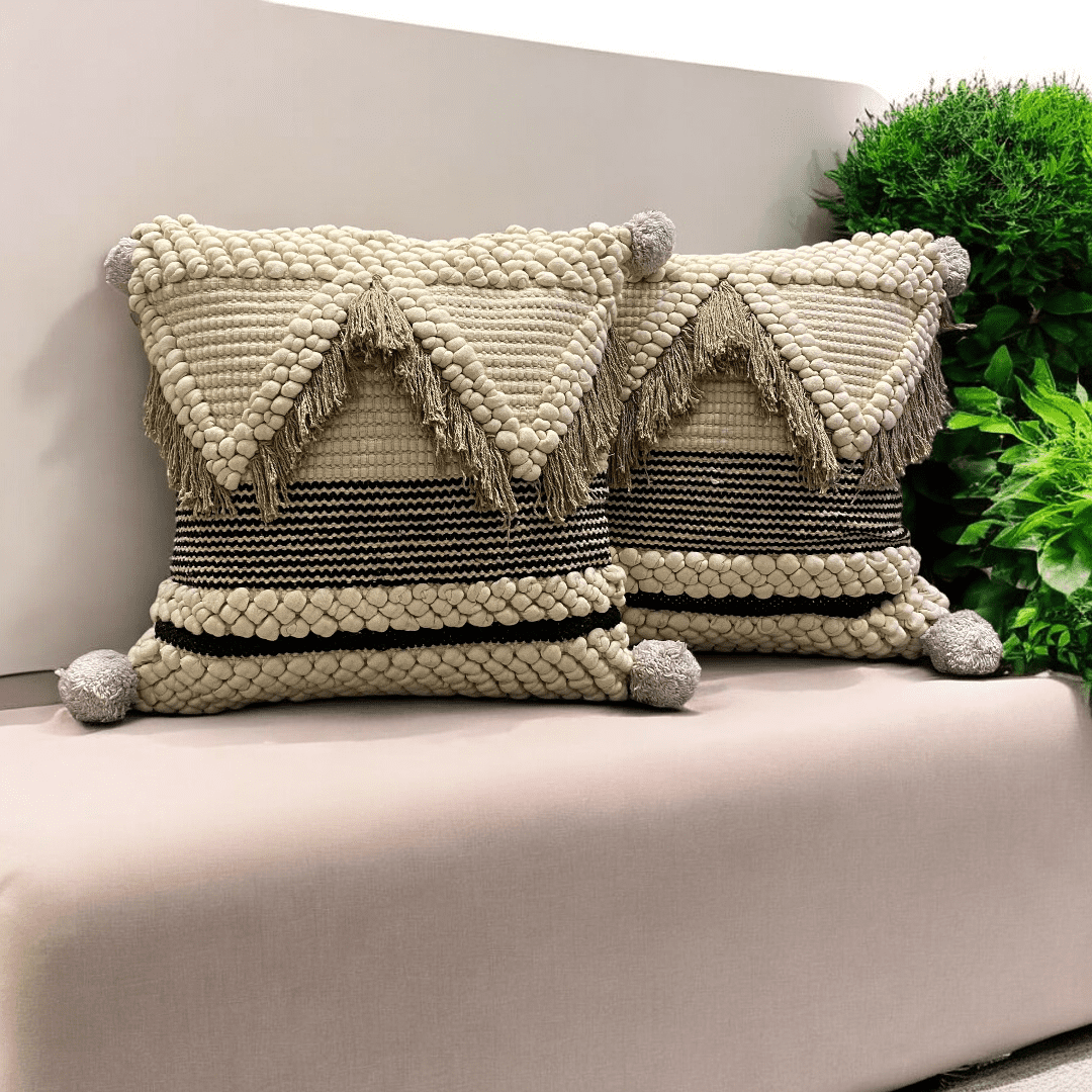 Boho Chic Tufted Cushion Cover