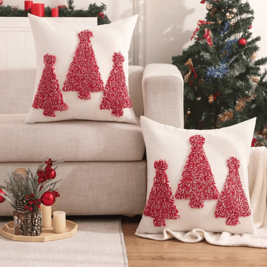 Candy Tree Tufted Christmas Cushion Cover Set of 2