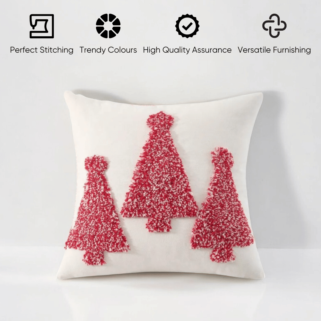 Candy Tree Tufted Christmas Cushion Cover Set of 2