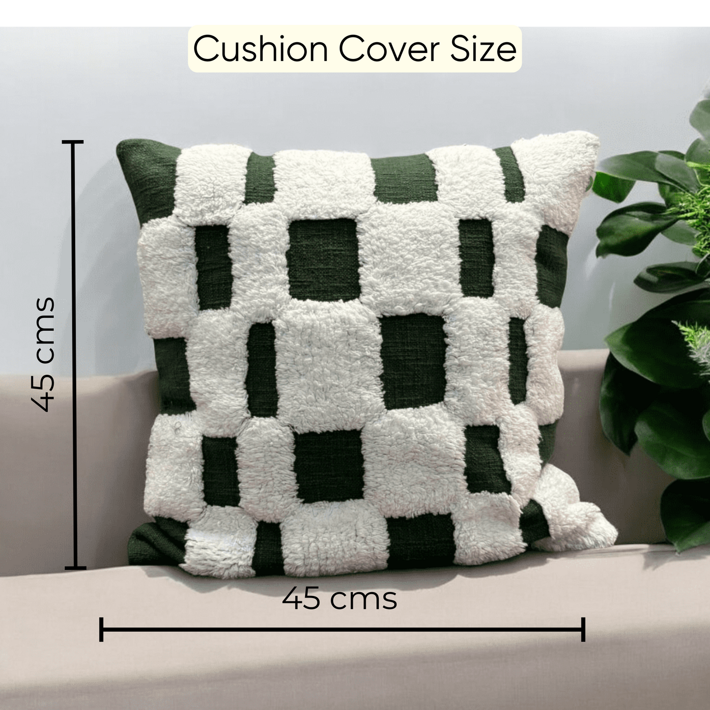 Checkered Chic Tufted Cushion Cover