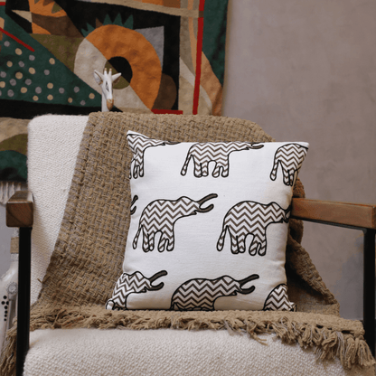 Chevron Elephant Embroidered Cushion Cover