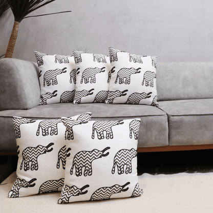 Chevron Elephant Embroidered Cushion Cover