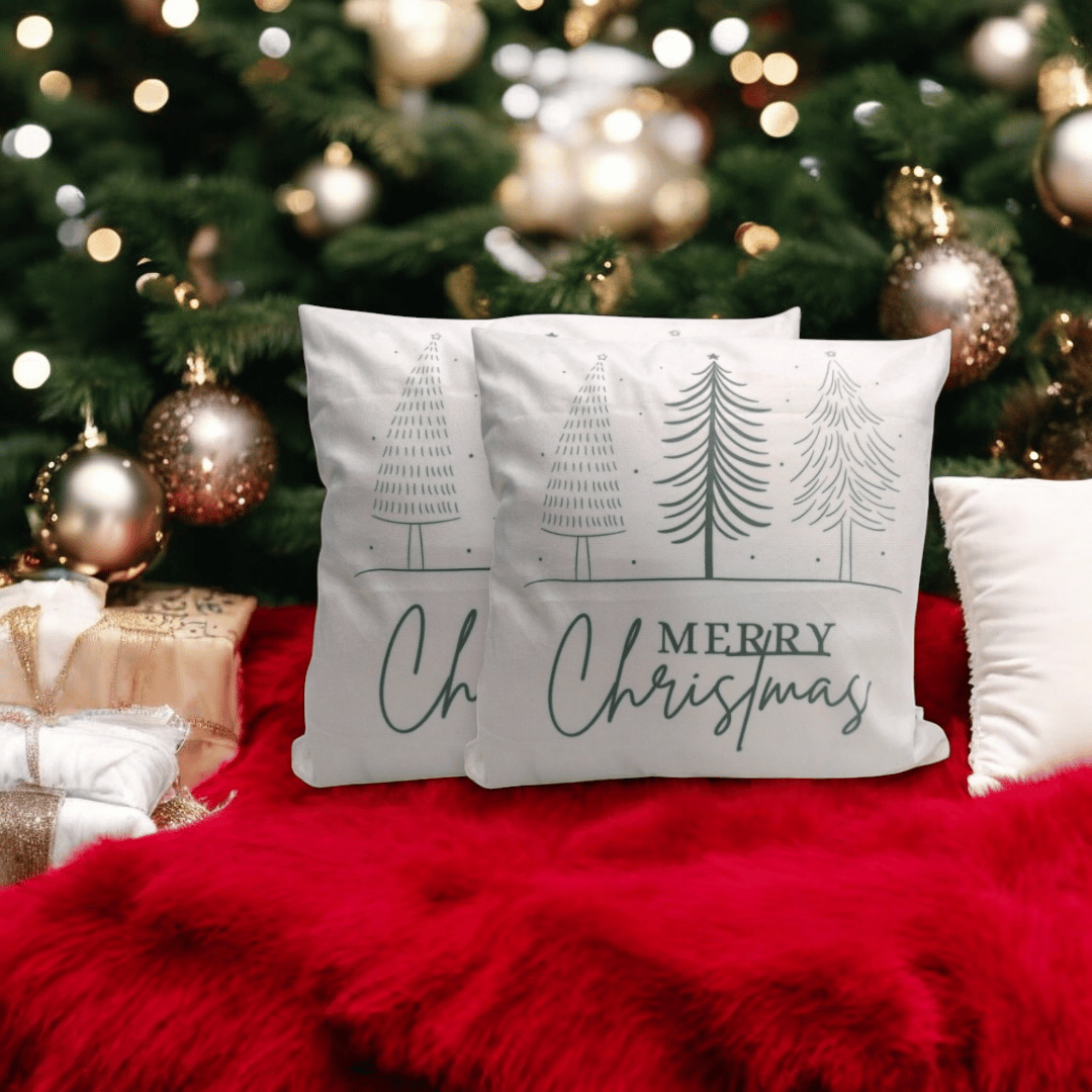 Christmas Tree Charm Velvet Cushion Cover