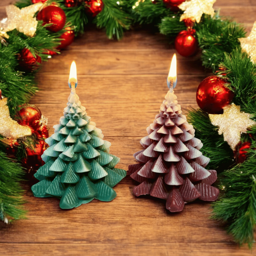 Christmas Tree Soy Wax Candle Set of 2